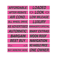 Ez Line 15" Hot Pink Adhesive Windshield Slogans: Easy Terms Pk 142-EASY